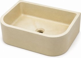 Massi Umywalka betonowa wisząca 49 x 30 cm PALANGA Żółty maślany : Kolor - Maślany żółty, Typ montażu - podwieszana