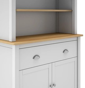Biała witryna z litego drewna sosnowego 90x180,5 cm Misti – Marckeric