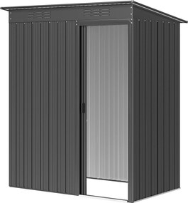 Outsunny Metalowy domek ogrodowy 1,37 m², schowek z łatwym montażem, dach jednospadowy, drzwi przesuwne, wentylacja, rękawice | Aosom PL