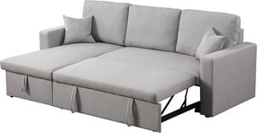 Narożnik rozkładany/odwracany "Alain" z siedziskiem skrzyniowym - 3-osobowy - Jasnoszary