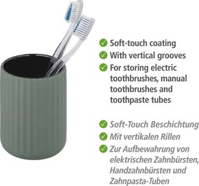 Zielony ceramiczny kubek na szczoteczki Wenko Belluno