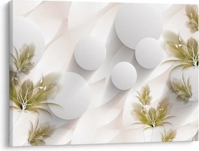Obraz - 3D koła z kwiatami (70x50 cm)
