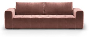 Różowa aksamitna rozkładana sofa Milo Casa Luca