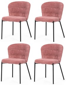 Zestaw krzeseł do jadalni Bouclé CT-W1077 PINK2, 4szt.