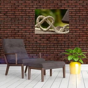 Obraz serca z liny (70x50 cm)