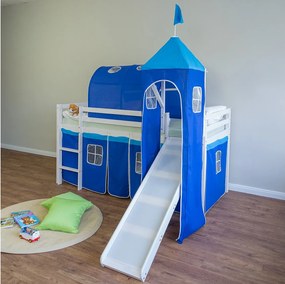 Łóżko piętrowe 90x200 cm Niebieskie 1497