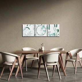 Obraz - Wektor łąki (z zegarem) (90x30 cm)