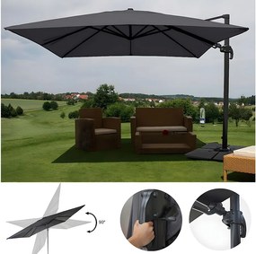 Obrotowy parasol wspornikowy MCW-A96 III,  antracyt ze stojakiem, obrotowy