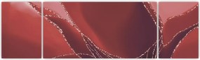 Obraz - Czerwony abstrakcyjny kwiat N⁰2 (170x50 cm)