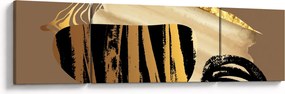 Obraz - Abstrakcja złotobrązowy N⁰2 (170x50 cm)