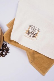 Ręczniki kuchenne CAFE, 2 szt Kremowy / Mustard Zestaw (2szt., 40x60 cm)