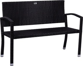 STILISTA Ławka ogrodowa z polirattanu 122 x 52 cm, czarna