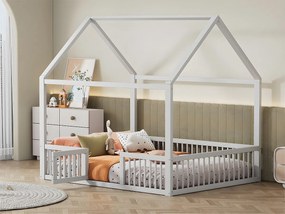 Łóżko dla dziecka - 140x200cm - z litego drewna - Białe