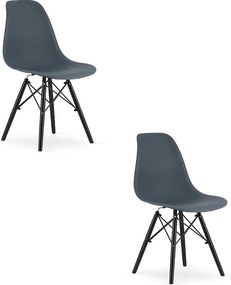 Krzesło Valora OSAKA, ciemnoszare, ergonomiczne, czarne nogi x2