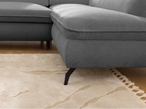 Szary narożnik z tkaniny szenilowej (prawostronny/w kształcie litery L) Marbeya – Ropez