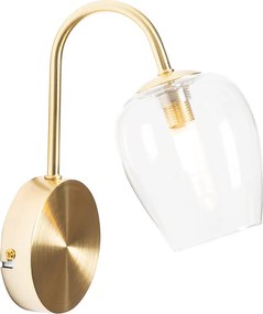 Klasyczna złota kinkiety ze szkłem - Elien