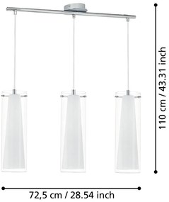 Lampa wisząca w kolorze srebra ze szklanym kloszem PINTO – EGLO