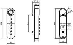 Zamek szyfrowy z czytnikiem linii papilarnych F021, aluminium, czarny