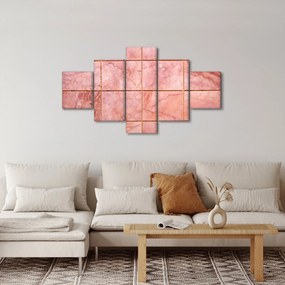 Obraz - Różowe, marmurkowe płytki (125x70 cm)