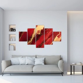 Obraz - Czerwono-złoty marmur (125x70 cm)