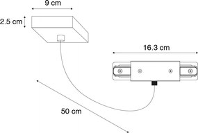 Zasilacz I do szyny jednofazowej z kwadratową płytą montażową czarny - Jeana