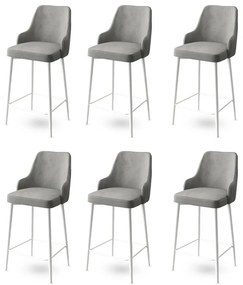 Zestaw krzeseł barowych Enox Grey and White, 6szt.