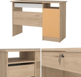 Biurko Function Plus 110 z szufladą na klucz, kolor jackson hickory