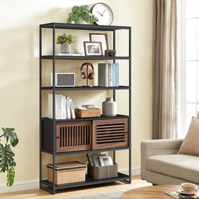 Regał E1121 BK, metal, czarny