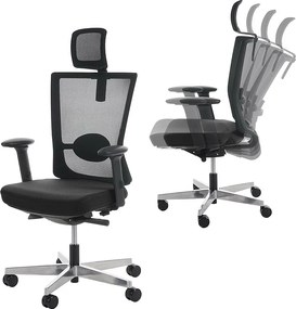 Krzesło biurowe MERRYFAIR Karlstad,  czarny, z zagłówkiem