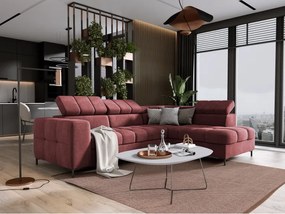 Narożnik PABLOS układ L strona Prawa w tkaninie VOGUE 08 regulowane zagłówki z funkcją spania