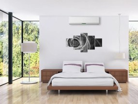 Obraz - Abstrakcyjna róża czarno-biała (125x70 cm)
