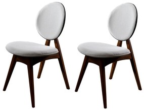 Zestaw krzeseł do jadalni Touch Cream and Walnut, 2 szt.