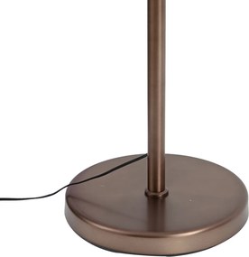 Designerska lampa podłogowa ciemny brąz z LED i ściemniaczem dotykowym - Notia