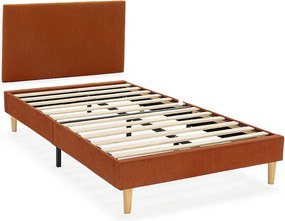 Kolumnowy stelaż + zagłówek Bari 90x190 cm kolor Ceglasty.