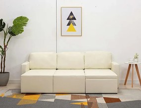 Rozkładana sofa modułowa jasnokremowa - Odi 4Q