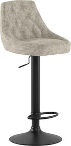 Max - Czarny taboret z mikrofibry z efektem aksamitu - zestaw 2 szt.