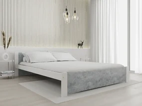 Łóżko IKAROS 180 x 200 cm, beton/biel Stelaż: Ze stelażem listwowym rolowanym, Materac: Materac Coco Maxi 20 cm