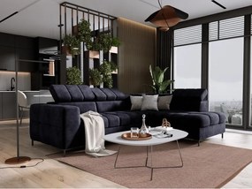 Narożnik PABLOS układ L strona Prawa w tkaninie CLOUD 79 regulowane zagłówki z funkcją spania