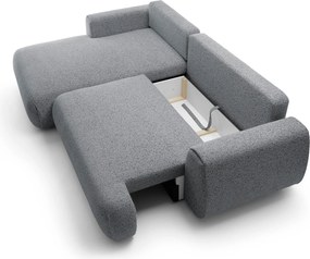 Masseno Narożnik ZEST z funkcją spania i pojemnikiem na pościel Narozniki L, Rozkładana sofa - Szary, PUENTE 94