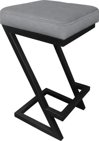 Hoker ZETA krzesło barowe Loft podstawa metalowa : Kolor Stelaża - Czarny , Kolor tkaniny - EKO-SKÓRA - 22D, Typ tkaniny - Eko-skóra