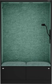 Szafa akustyczna do biura i szkoły Sally MentalBox, 115 x 40 x 185 cm, czarny/zielony