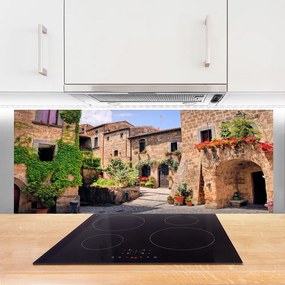 Panel Szklany Malownicza Uliczka W Kwiatach