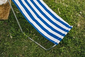 Składane leżak plażowy SAND, niebieskie paski