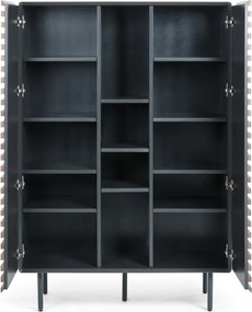 Czarno-naturalna szafka w dekorze orzecha 105x155x40 cm Kesia – Kave Home