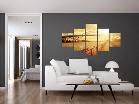 Obraz mostu z zachodem słońca (125x70 cm)