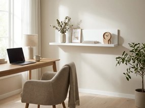 Półka ścienna SHELORA 120x23,5 cm, biała