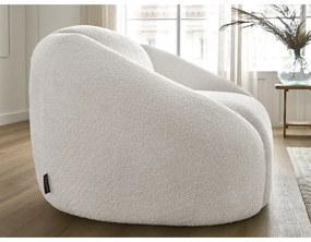 Biały fotel z materiału bouclé Tina – Bobochic Paris