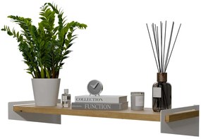 Industrialna Półka Biały Ścienna + Dąb Artisan R7-F65