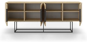 Niska komoda w dekorze dębu 200x80 cm Titan – Marckeric