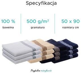 Ręcznik GREEK 50 x 90 cm ciemnoniebieski, 100% bawełna